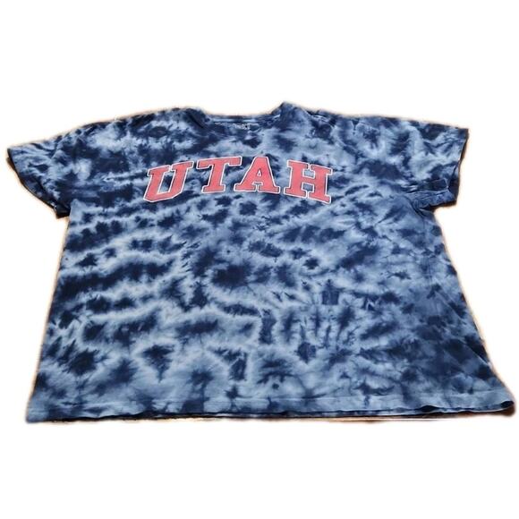 Brisco Brand Other - University of Utah Utes Mens Blue Tie-Dye Athletic T-Shirt Football Size XL